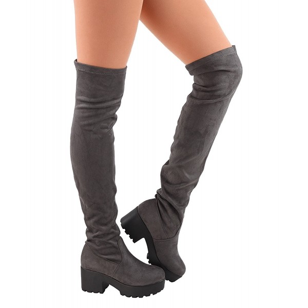 grey over knee high boots