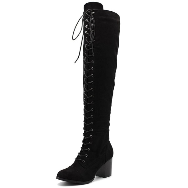 long black lace up boots