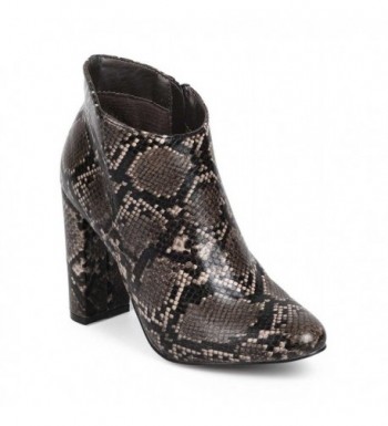 Breckelles Snakeskin Almond Tailored Bootie