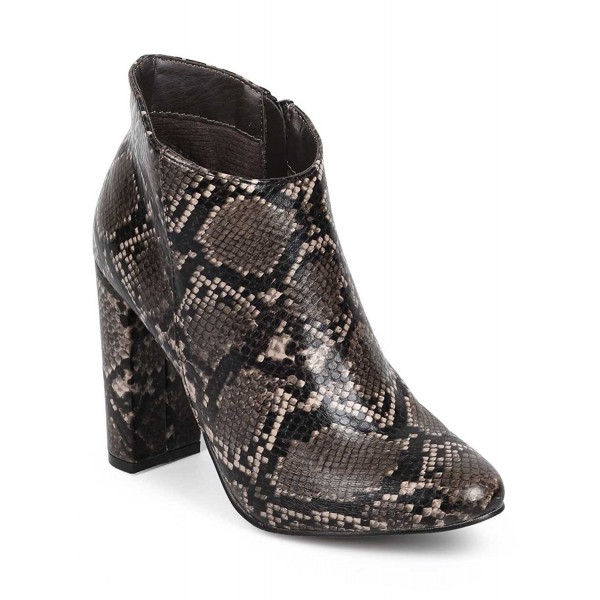 Breckelles Snakeskin Almond Tailored Bootie