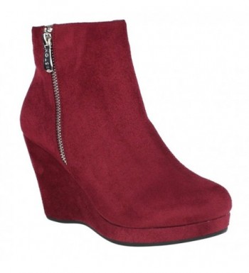 Beston Zippers Covered Platform Booties