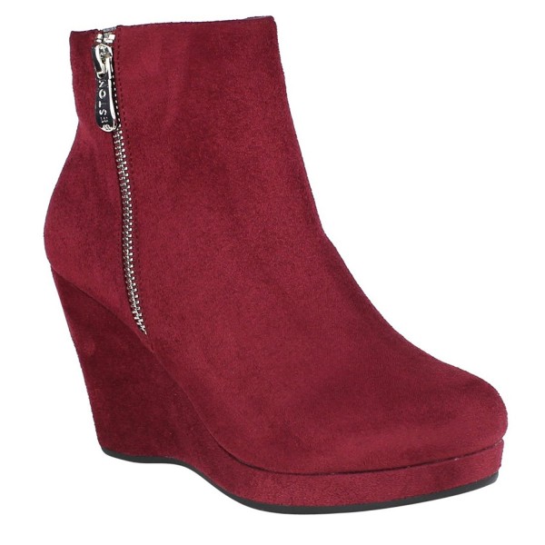 Beston Zippers Covered Platform Booties