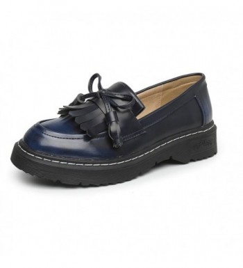 Meeshine Leather Platform Loafers Comfort