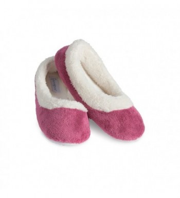 PajamaGram Womens Fleece Slippers Raspberry