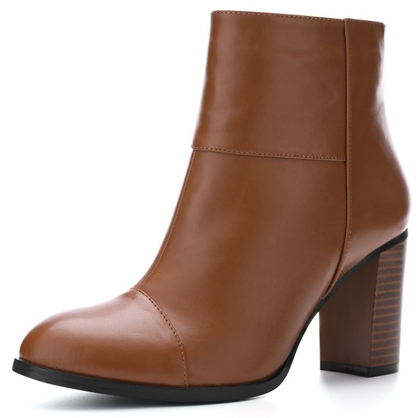 Allegra Womens Stacked Zipper Booties