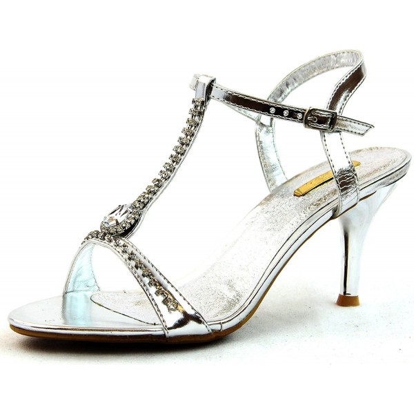 Women's Rhinestone Stilettos High Heel Ankle & T-Strap Evening Drss ...