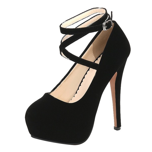 CAMSSOO Evening Platform Stiletto Velveteen