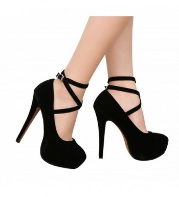Evening Party Shoes For Women Ankle Strap Platform Stiletto High Heels ...