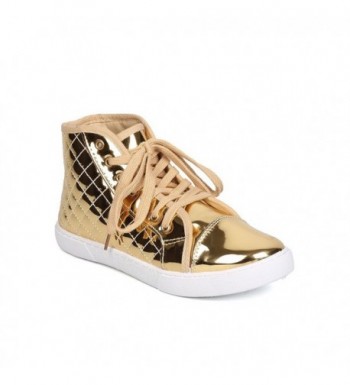 Qupid Metallic Leatherette Quilted Sneaker