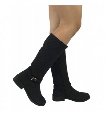 Womens Quilted Boots Suede Zipper