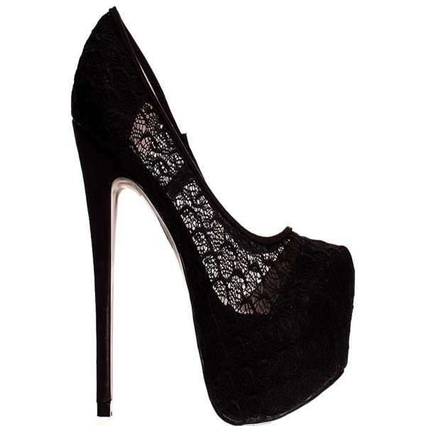 Lolli Couture Leather Platform BLACkLACE