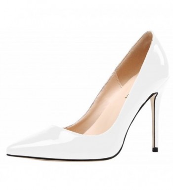 AOOAR Womens Heeled White Patent