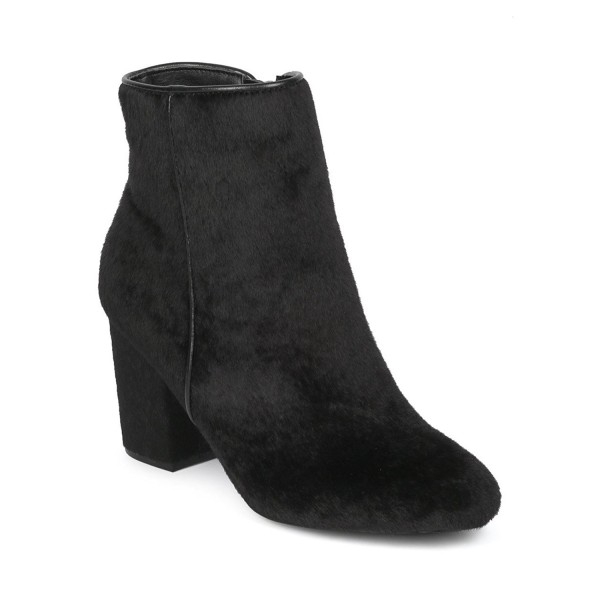 Women Round Block Heel Bootie