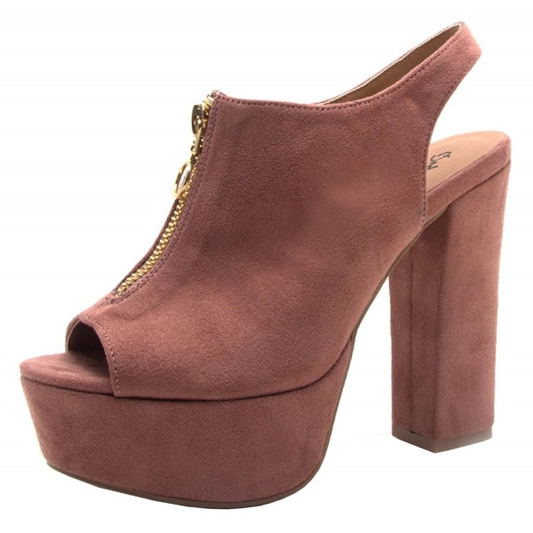 Qupid Womens Slingback Stacked Platform