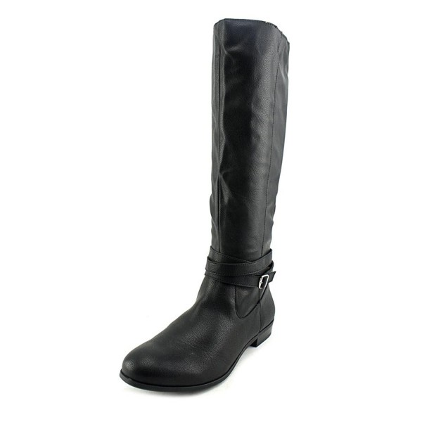 Womens Fridaa Round Toe Mid-Calf Riding Boots - Black - CU17YT7Y4WY