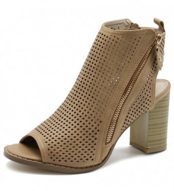 Ollio Womens Cutout Stacked Booties