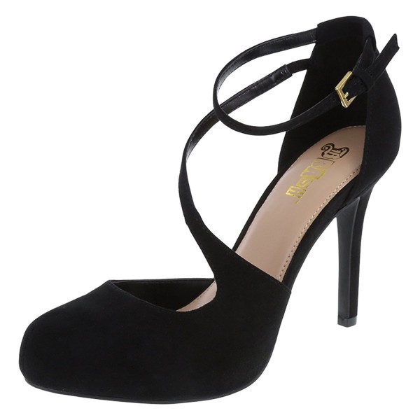 Women's Lela Asymmetrical Platform Pump - Black Nubuck - CG1897LZ97A