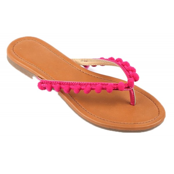 flip flops with pom poms