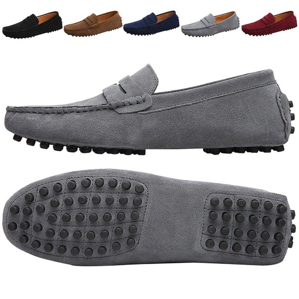 grey slip on loafers