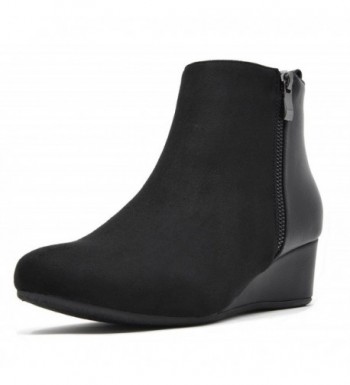 DREAM PAIRS Womens Black Wedge