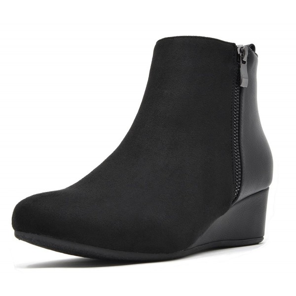 DREAM PAIRS Womens Black Wedge