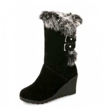 IDIFU Womens Buckled Winter Booties