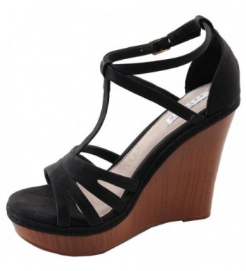 Elegant Footwear Womens T Strap Platform