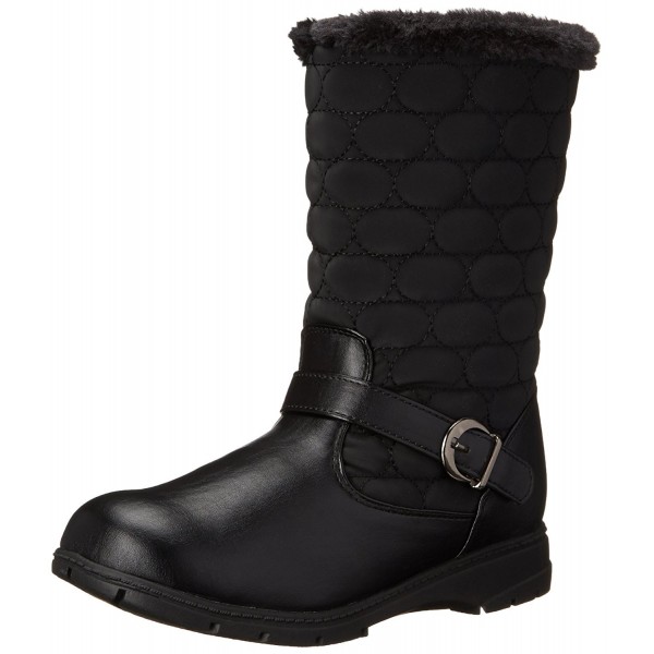 Hush Puppies Women's Pixie Snow Boot - Black Vylon/Vitello - C8116BP49VV