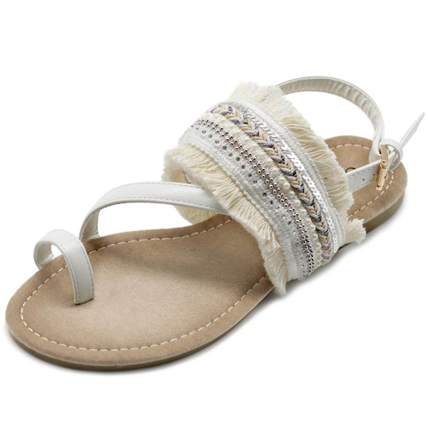 Ollio Womens Ethnic Diagonal Sandals