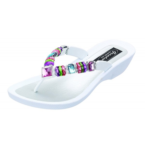 26245E Grandco White Rainbow Thong