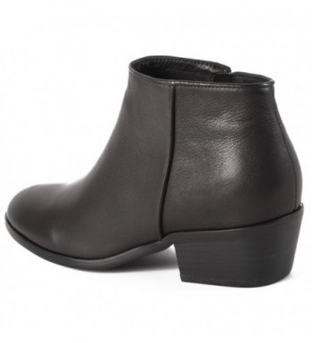 Riley Black Leather Ankle Boots with Rounded Toe Shape and Outside ...