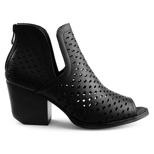 Brinley Co Side Slit Open Toe Perforated