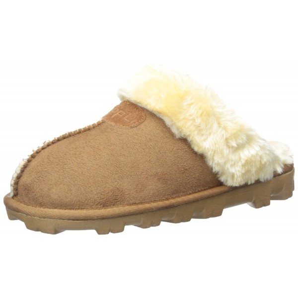 CLPPLI Womens Winter Fluffy Slippers Tan 9