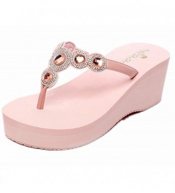 ANBOVER Sandals Rhinestone Flip flops Platform