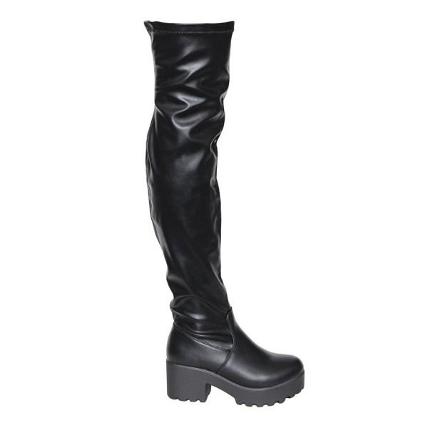 knee high lug sole boot