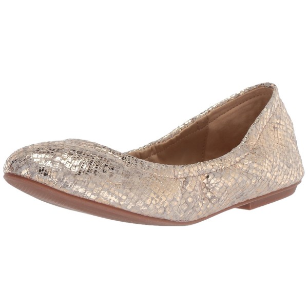 Women's Sonya Scrunch Metallic Ballet Flat - Gold Metallic Snake ...