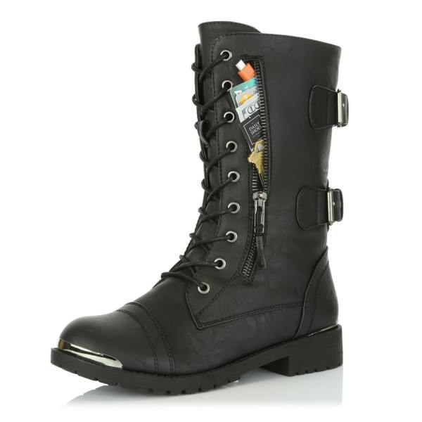 DailyShoes Womens Military Buckle Exclusive