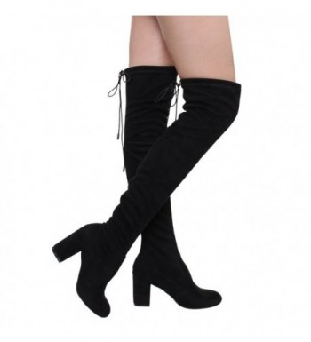 Womens Stretchy Drawstring Chunky Stiletto