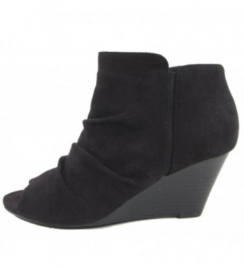 CityClassified Womens Stacked Wedge Booties