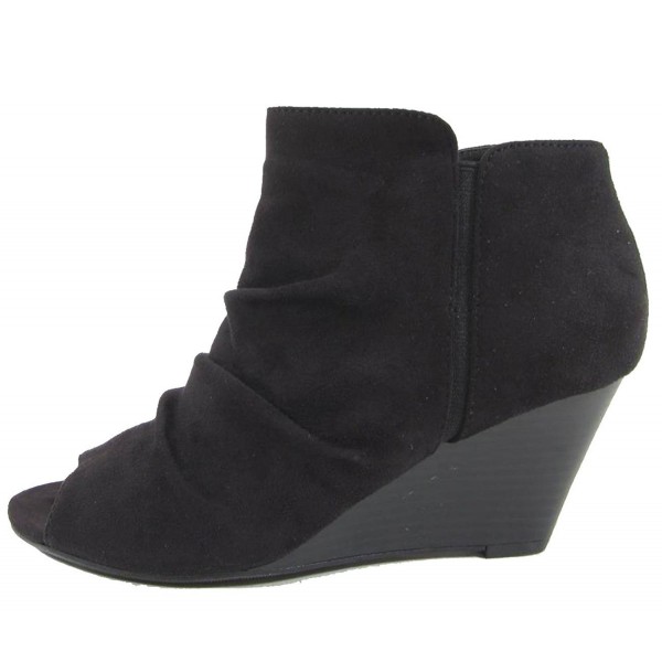 CityClassified Womens Stacked Wedge Booties