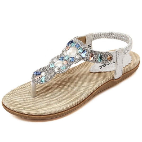 Zicac Womens Rhinestone Sandals Slingback