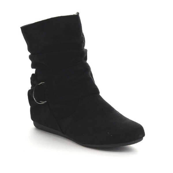 womens black slouch ankle boots
