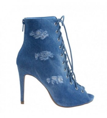 Delicious Womens Ripped Stiletto Bootie