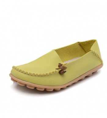 fisca Leather Womens Moccasins Shoes Green