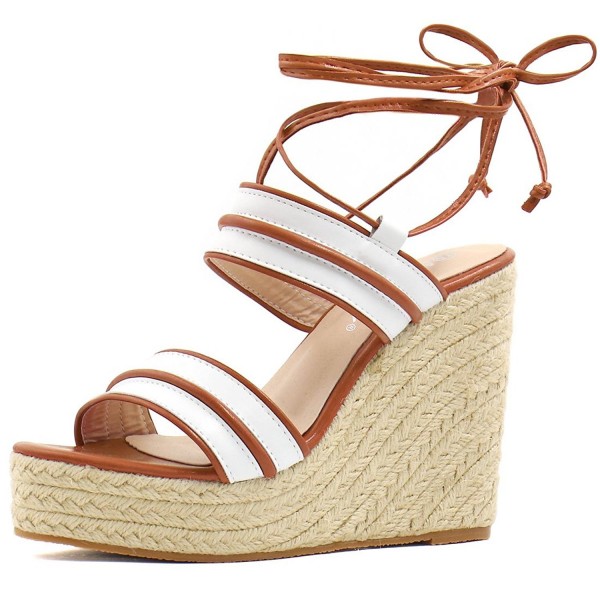 Allegra Womens Striped Espadrille Wedges