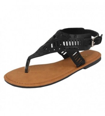 Womens Laser Strappy Thong Sandal