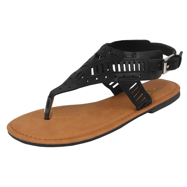 Womens Laser Strappy Thong Sandal