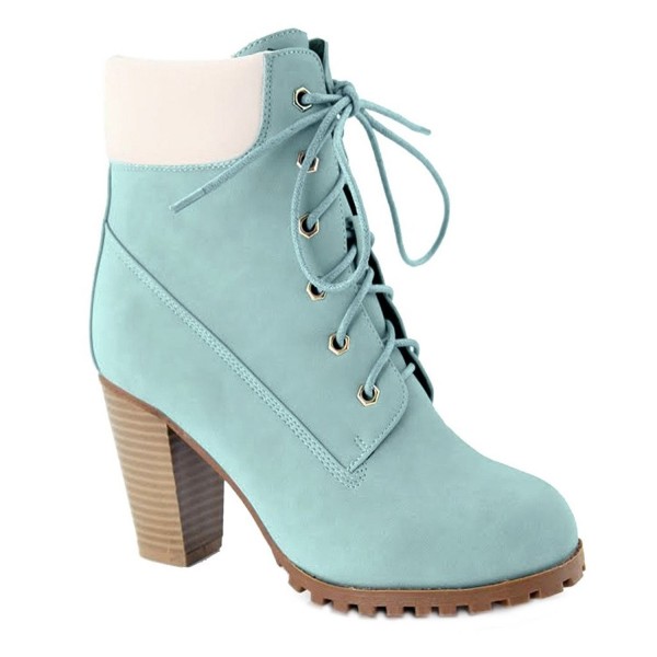 Womens Rugged Stacked Ankle Boots