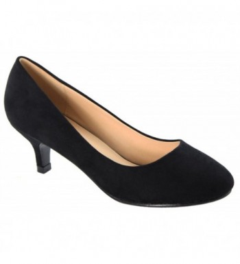 Women's Classic Almond Toe Kitten Heel Pump - Black - C0185OCIH6G