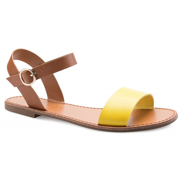 OLIVIA Slingback Adjustable Leatherette Sandals